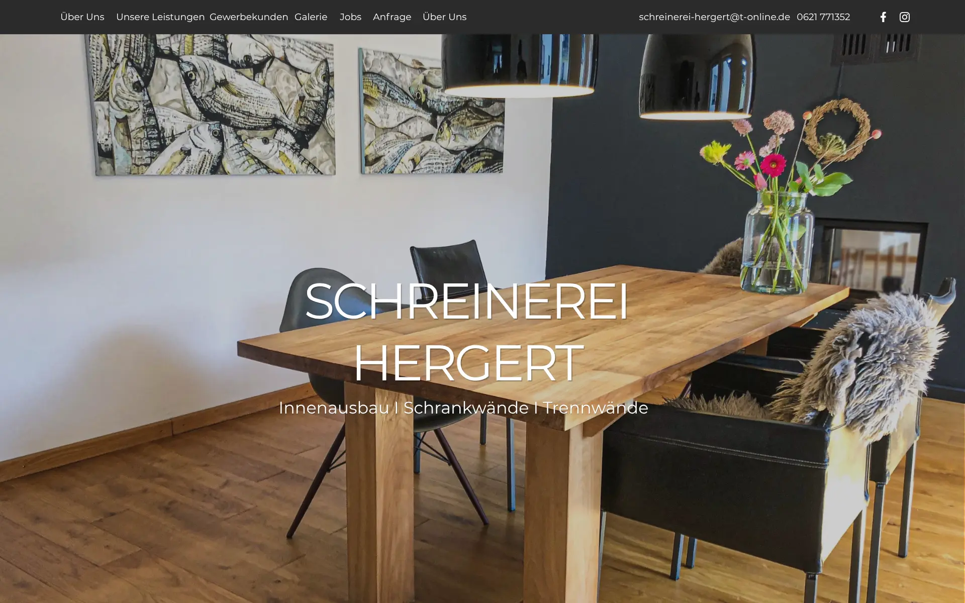 Der erste Webauftritt der Schreinerei Hergert von 2020